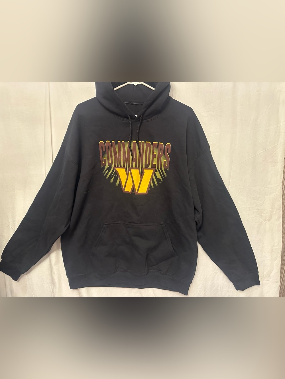 Washington Commanders NFL Team Apparel Black Hoodie Men’s XL Retro Logo